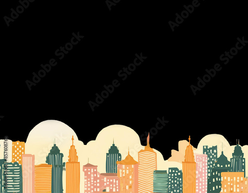 Starless night sky over the city at night