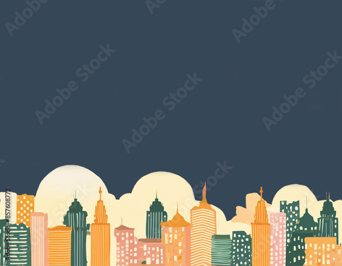 Starless night sky over the city at night