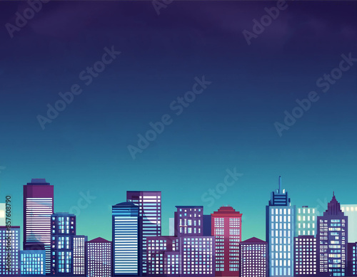 Starless night sky over the city at night