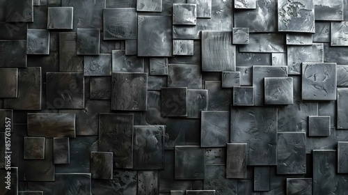 abstract background with irregular black squares 3 AI Generative