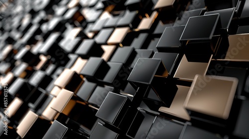 abstract background with irregular black squares 2 AI Generative