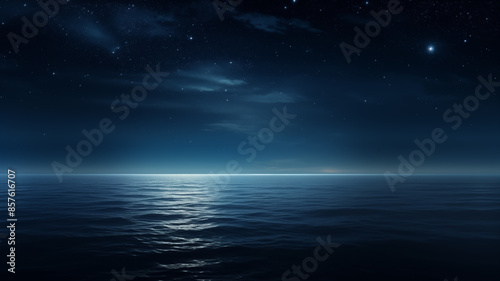 Beautiful night calm sea background picture
