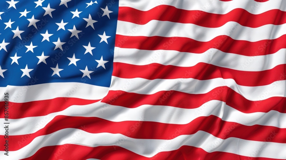 A large American flag with stars and stripes. Generate AI image A large American flag with stars and stripes. Generate AI image