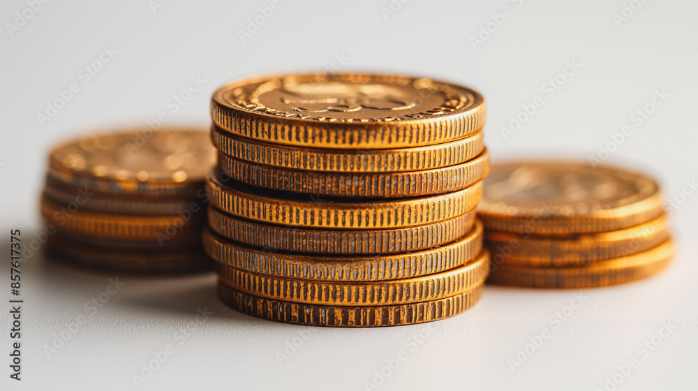 stacks of coins with a gold hue stacks of coins with a gold hue