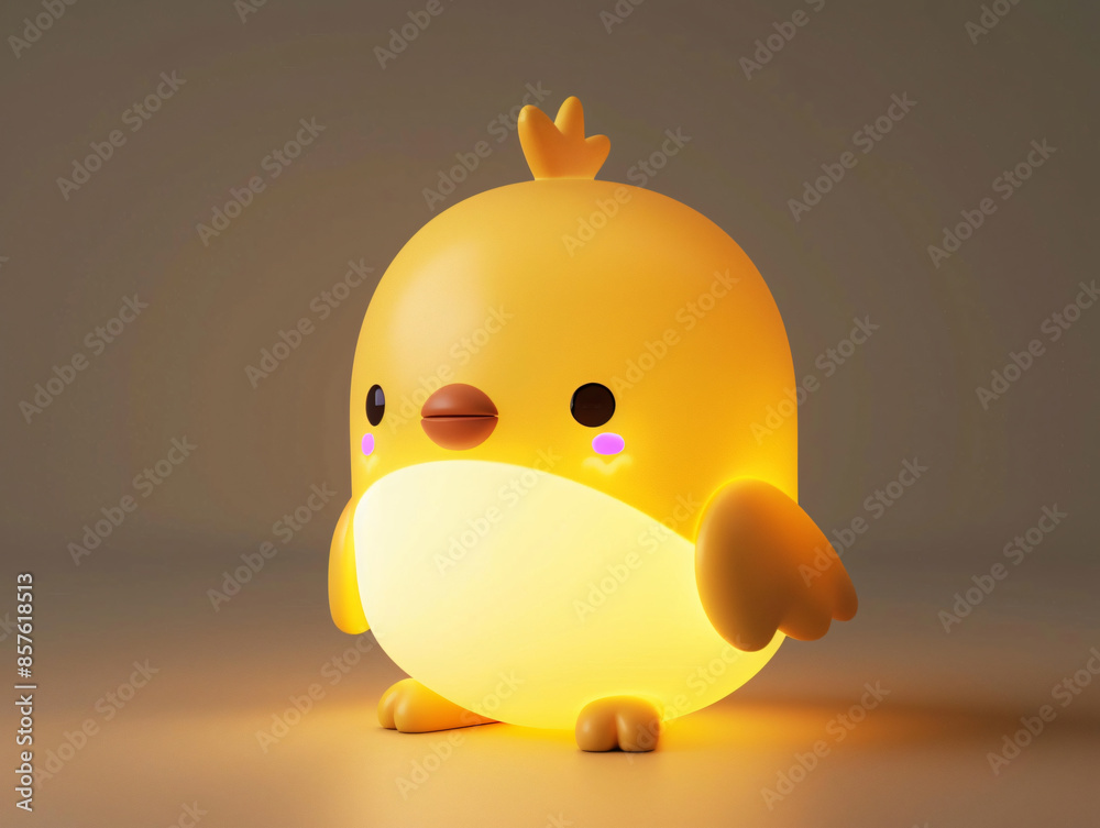 Cute yellow cartoon bird with copy space text for children, animals, and toys. Cute yellow cartoon bird with copy space text for children, animals, and toys.