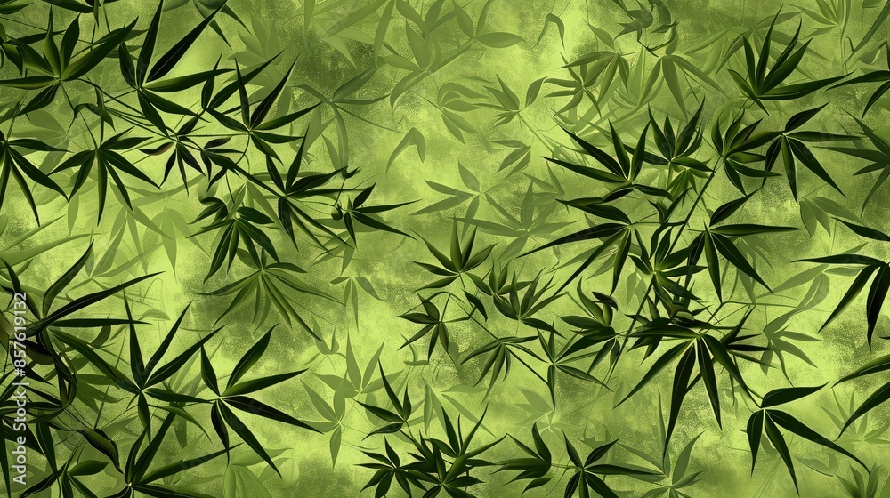 Zen-like bamboo leaves pattern for tranquility Zen-like bamboo leaves pattern for tranquility