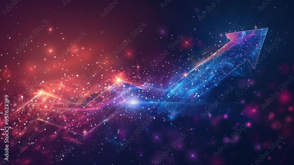 Abstract Upward Arrow in a Starry Sky Abstract Upward Arrow in a Starry Sky