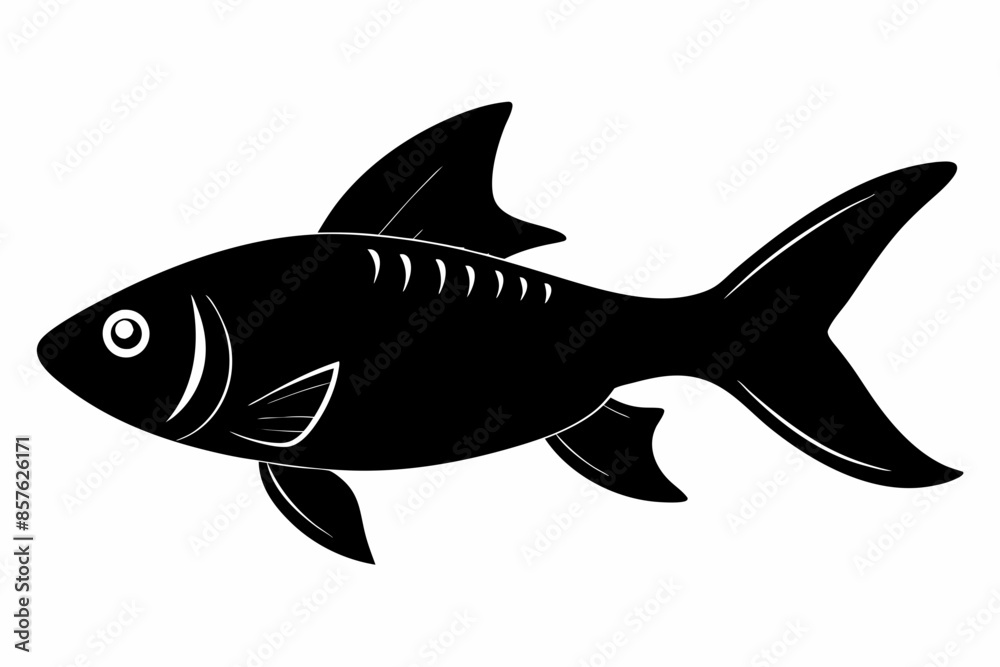 Fototapeta premium Rainbowfish silhouette vector art illustration