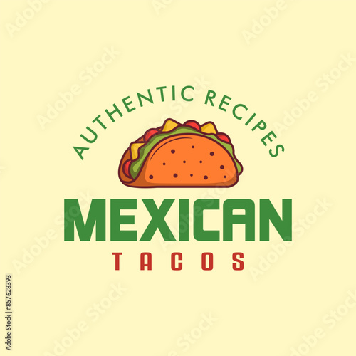 mexico street food taco logo emblem, vintage retro 