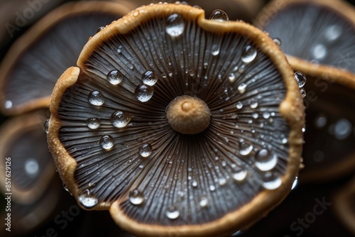 mushrooms with water droplets on them photo