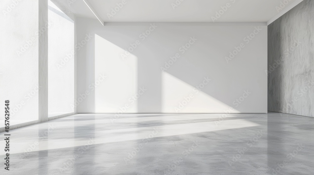 Fototapeta premium Clean white space with a large empty area and a smooth background.
