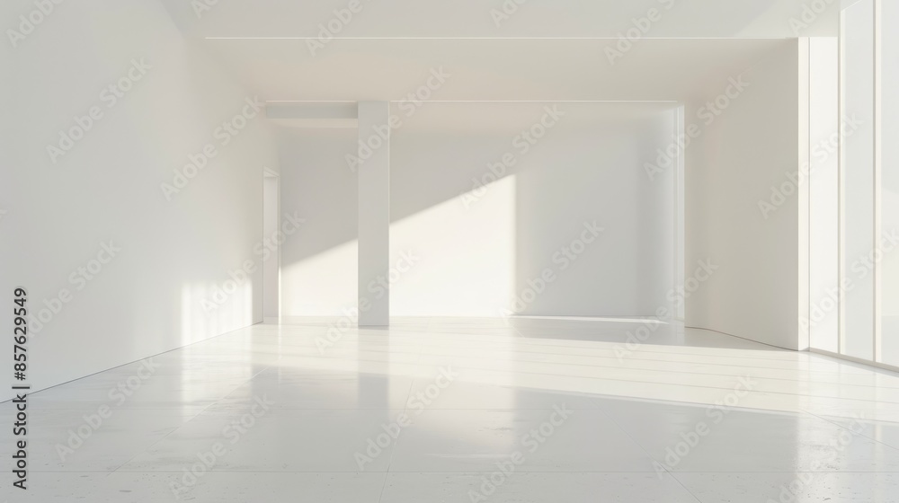 Fototapeta premium Clean white space with a large empty area and a smooth background.