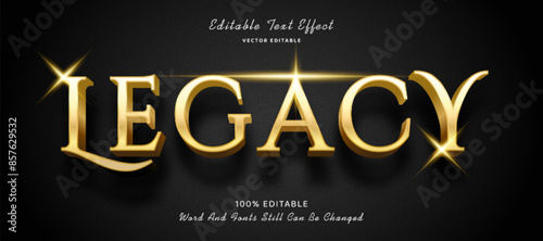 Gold 3D Text Effect - Legacy Word Theme.