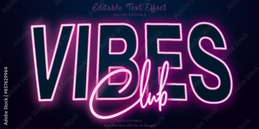 Neon Light Editable Text Effect - Vibes Club Word Theme. Neon Light Editable Text Effect - Vibes Club Word Theme.