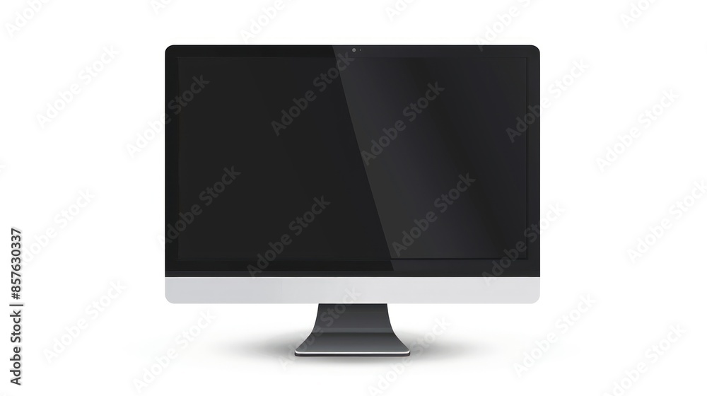 A computer monitor with a black frame and a white background. Generate AI image A computer monitor with a black frame and a white background. Generate AI image