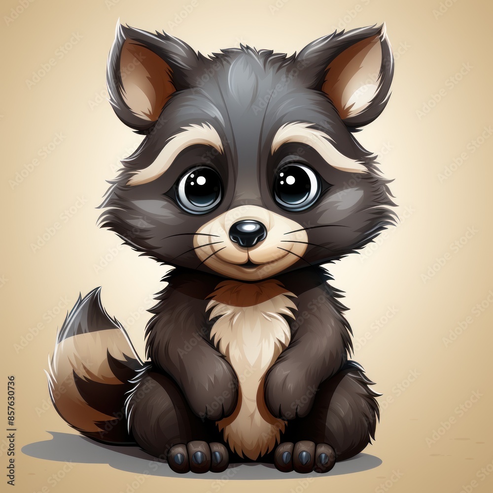 Adorable Baby Raccoon Illustration Adorable Baby Raccoon Illustration