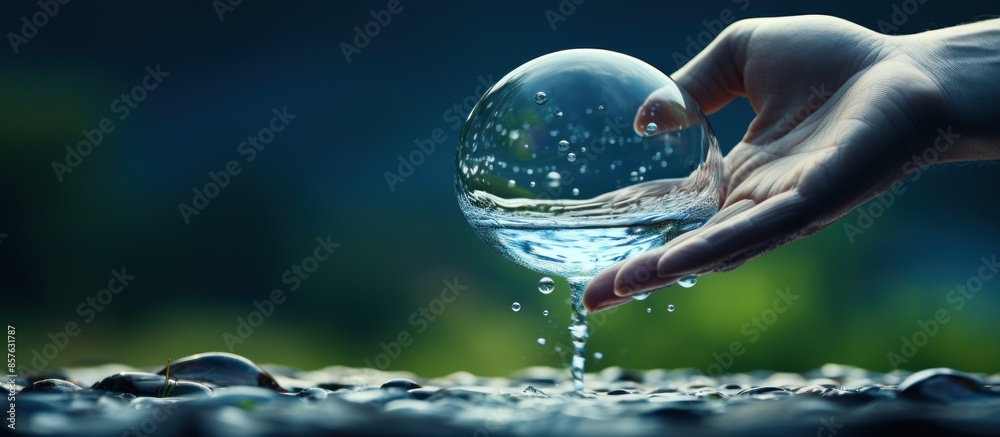 Water Globe Held in Hand About to Drip Water Globe Held in Hand About to Drip