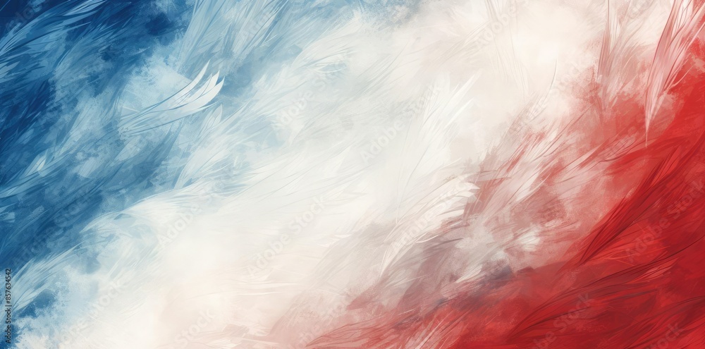 red white and blue background with a lot of feathers