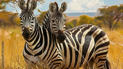 Two zebras in Serengeti National Park, Tanzania