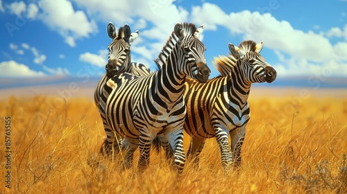 Plains zebra (Equus quagga) in grassland