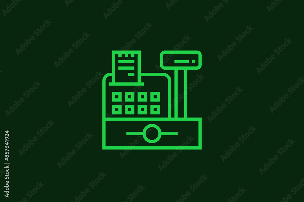 Vector cash register illustration in flat design style, geometric cash drawer icon. Vector cash register illustration in flat design style, geometric cash drawer icon.
