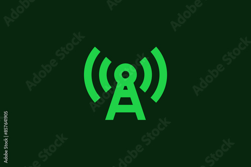 Geometric transmission technology illustration in flat style design. Vector illustration.