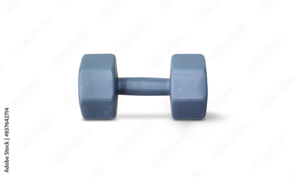 gray steel dumbbell For exercising on a white surface gray steel dumbbell For exercising on a white surface