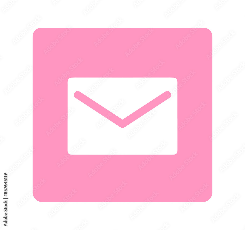 シンプルなピンク色のメールアイコン