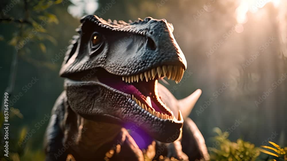 Dinosaur Roaring In Forest Generative AI Dinosaur Roaring In Forest Generative AI