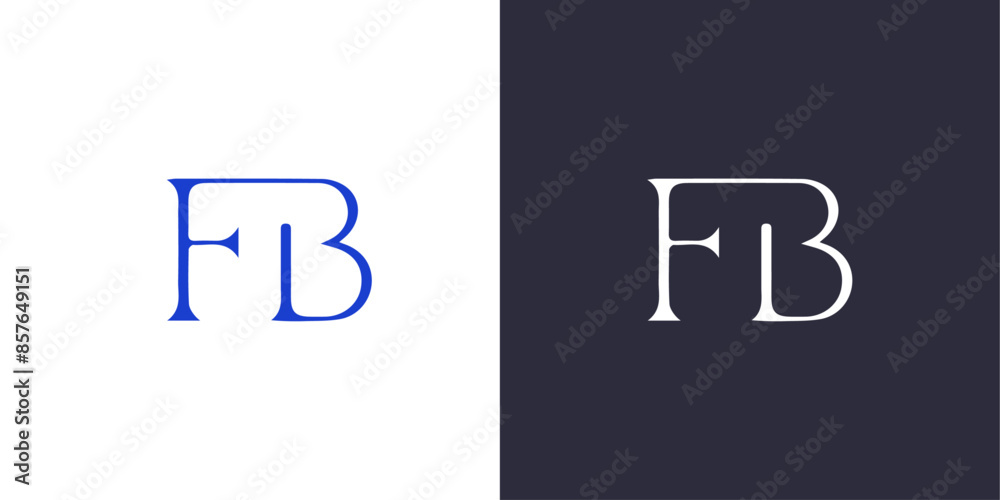 Letter F and B logo monogram, minimal style identity initial logo mark. vector emblem logotype for business cards initials. Letter F and B logo monogram, minimal style identity initial logo mark. vector emblem logotype for business cards initials.