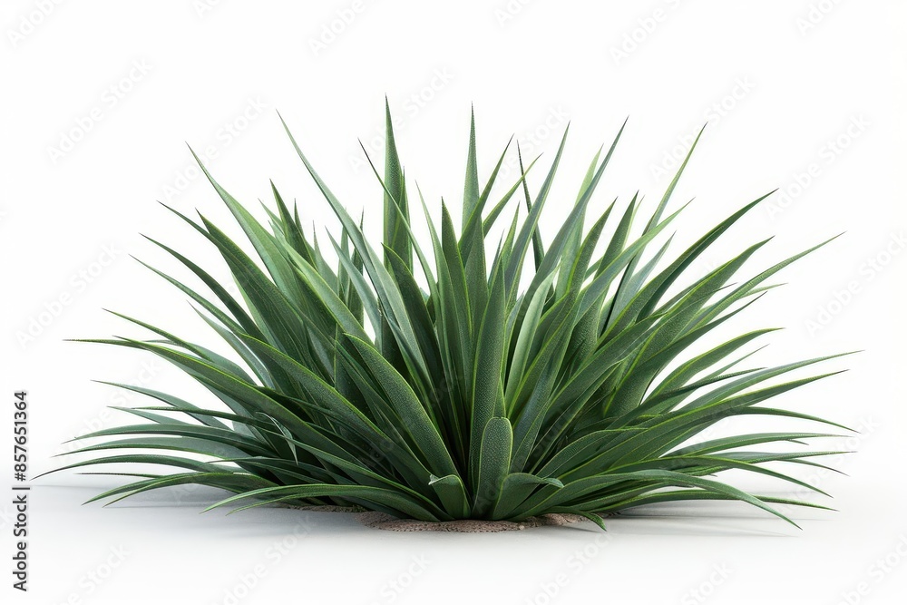 Fototapeta premium agave stricta plant isolated on white with detailed leaves and texture 3d render