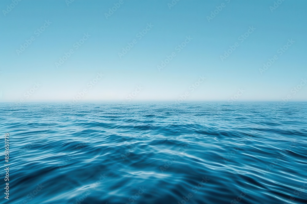 Fototapeta premium aquatic serenity tranquil sea water surface cut out endless blue horizon abstract photo