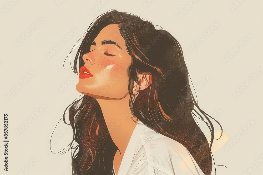 authentic portrait of a woman embracing her natural beauty minimalist makeup illustration authentic portrait of a woman embracing her natural beauty minimalist makeup illustration