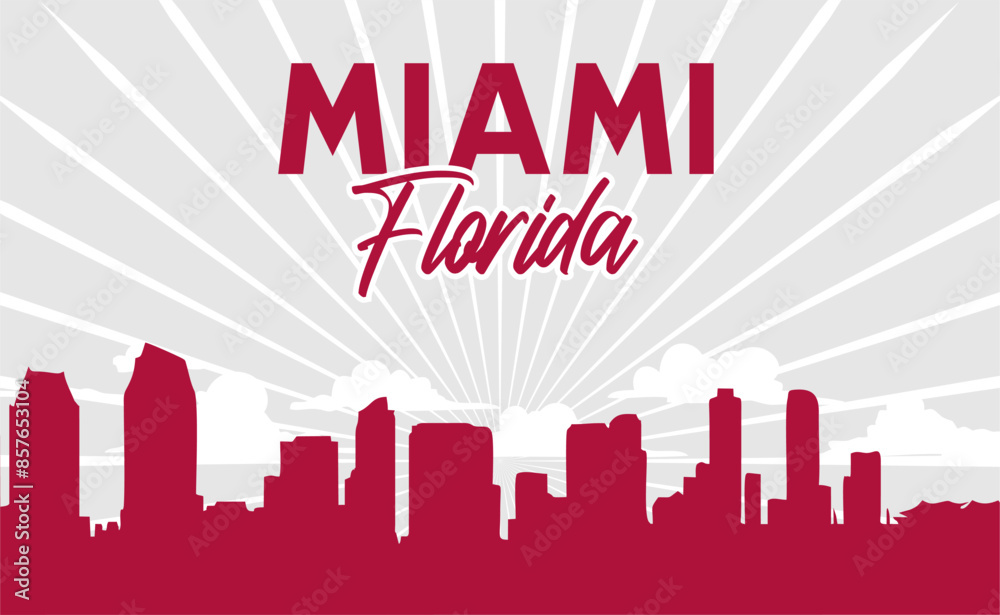 Fototapeta premium Miami Florida with beautiful sky background