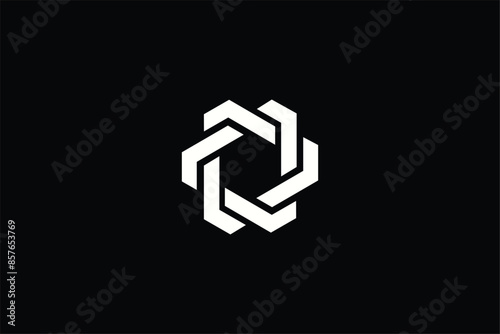 Ai logo, hexagon infinity loop logo, modern corporate real estate logo, Mono line hexagon modern logo, Business technology science theme