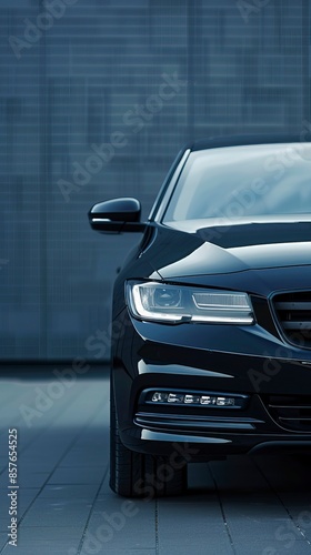 Front view of a generic and brandless moder car