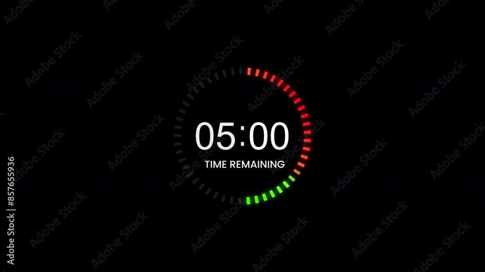 10 second countdown timer animation, stylish ten second countdown animation on black background.
