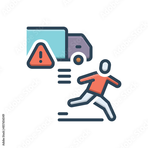 Color illustration icon for escape