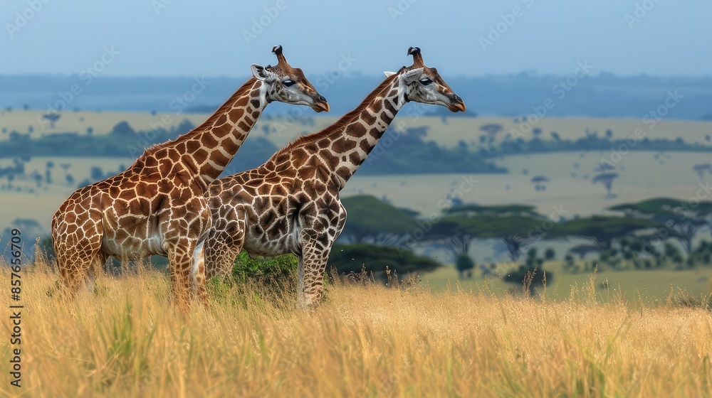 Fototapeta premium Giraffe in Serengeti National Park, Tanzania, Africa
