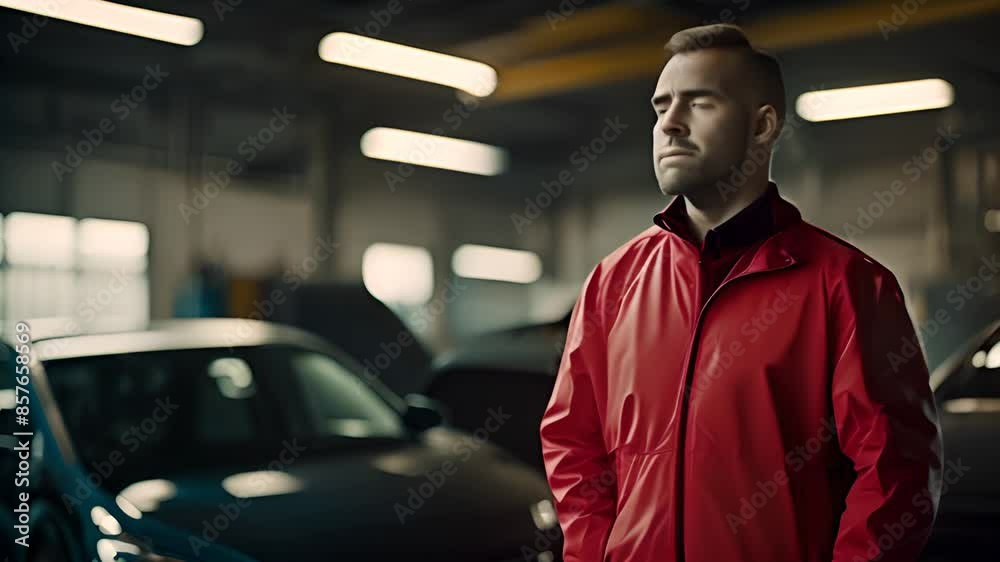 Mechanic Standing in Auto Shop Generative AI Mechanic Standing in Auto Shop Generative AI