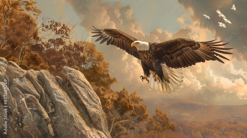 Fototapeta premium Bald eagle front. 