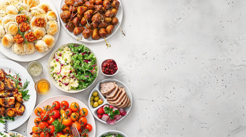Communal Potluck Gathering, Featuring Dishes from Around the World