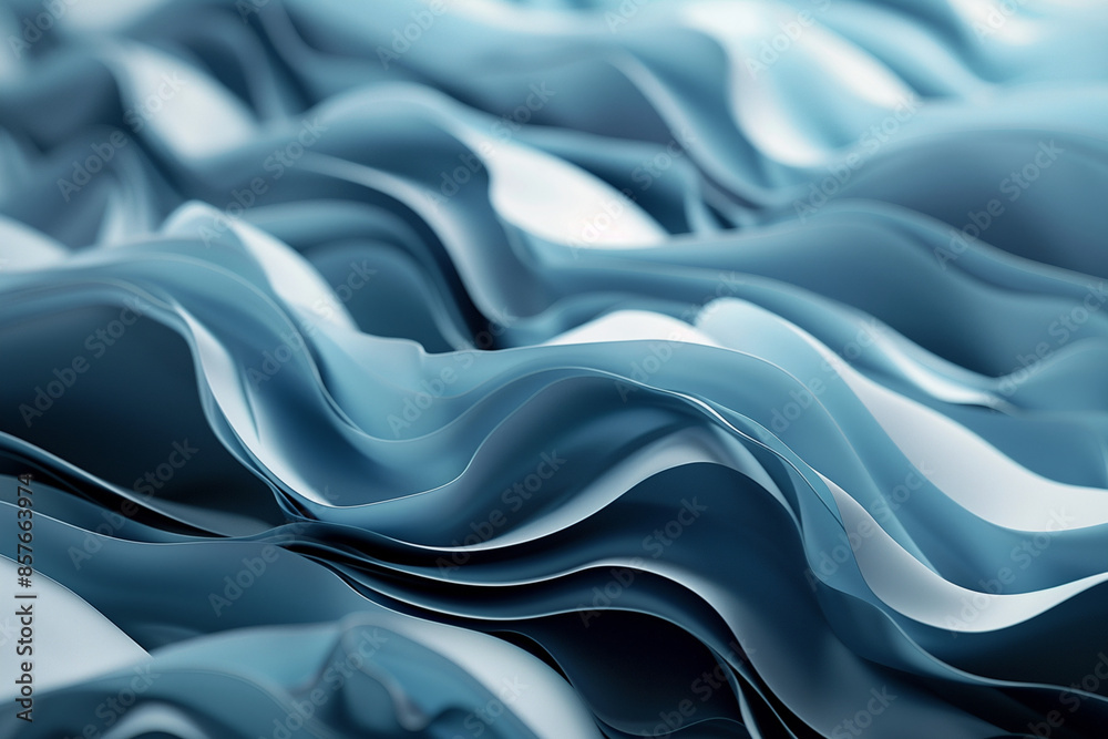 Obraz premium The image is a blue wave with a lot of detail and texture. The blue color gives a sense of calmness and serenity, while the intricate details of the wave create a sense of movement and energy