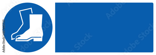 ISO mandatory safety signs_wear safety footwear your custom message here landscape size 1/2 a4,a3,a2,a1
