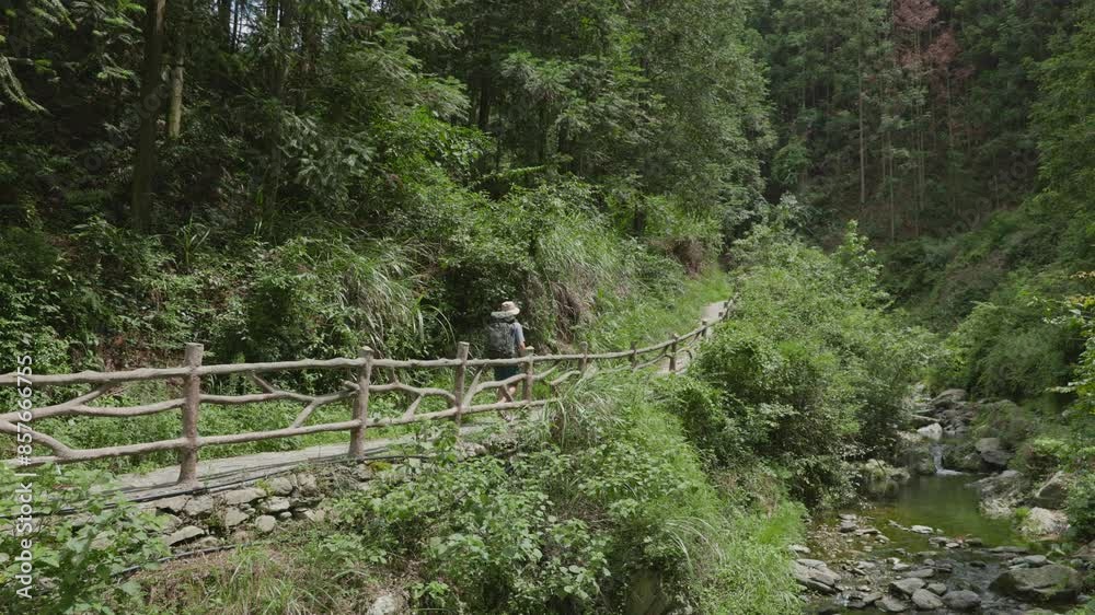 Traveler walking in Guizhou China. Traveler walking in Guizhou China.