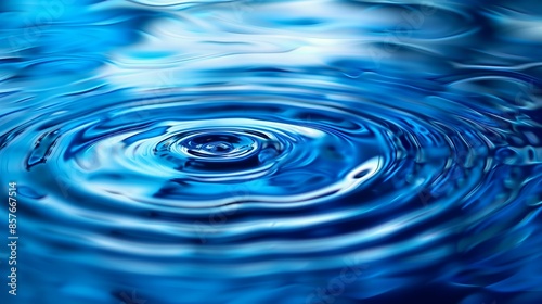Abstract water ripple effect in shades of blue, calming and fluid.