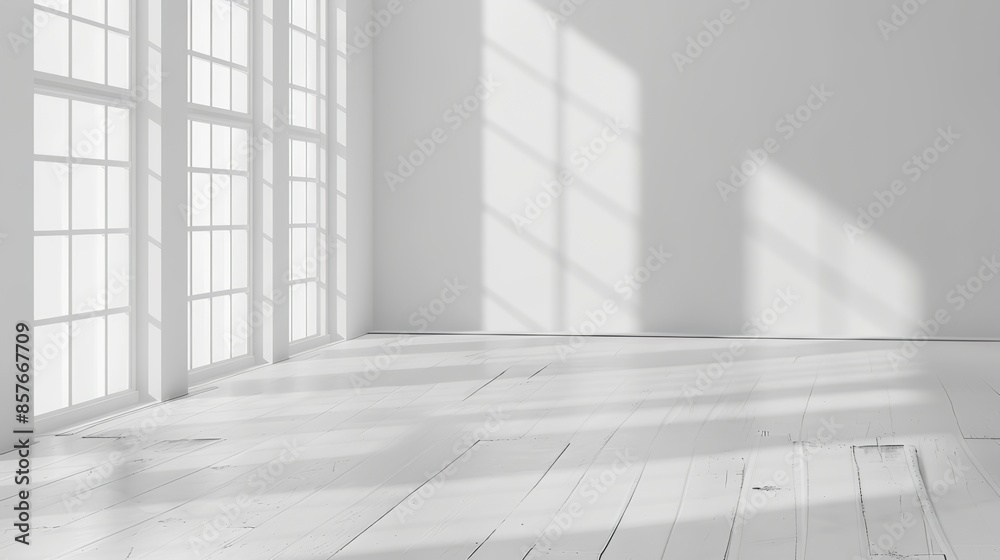 Minimalist White Wall Background with Abstract Window Shadow, High-Resolution Product Presentation Mockup Banner Template, Gray and White Color Palette, Soft Bright Lighting
Minimalist White Wall Background with Abstract Window Shadow, High-Resolution Product Presentation Mockup Banner Template, Gray and White Color Palette, Soft Bright Lighting