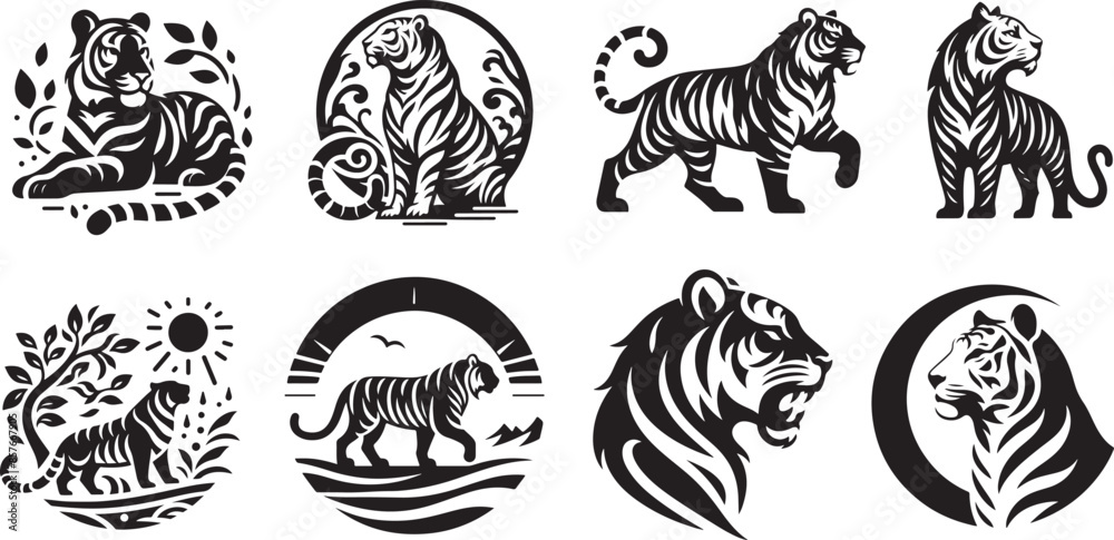 Tiger Silhouette Icon Vector illustration Tiger Silhouette Icon Vector illustration