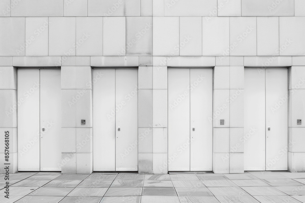 Several minimalist doors stacked. This represents the layers of choices or the complexity of decisions in a clean and organized manner Several minimalist doors stacked. This represents the layers of choices or the complexity of decisions in a clean and organized manner