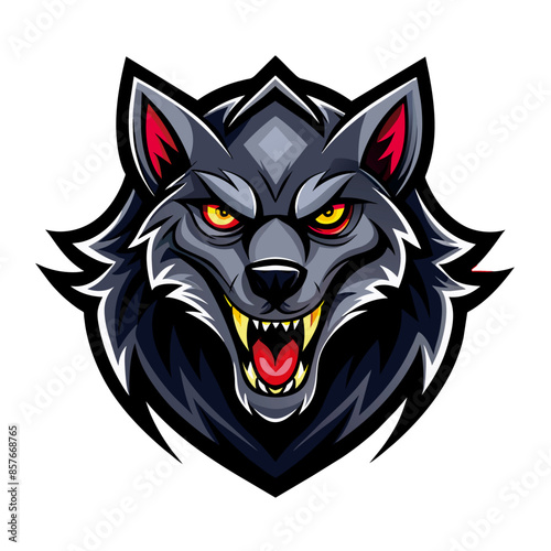 Wolf heads mascot logo design illustration vector